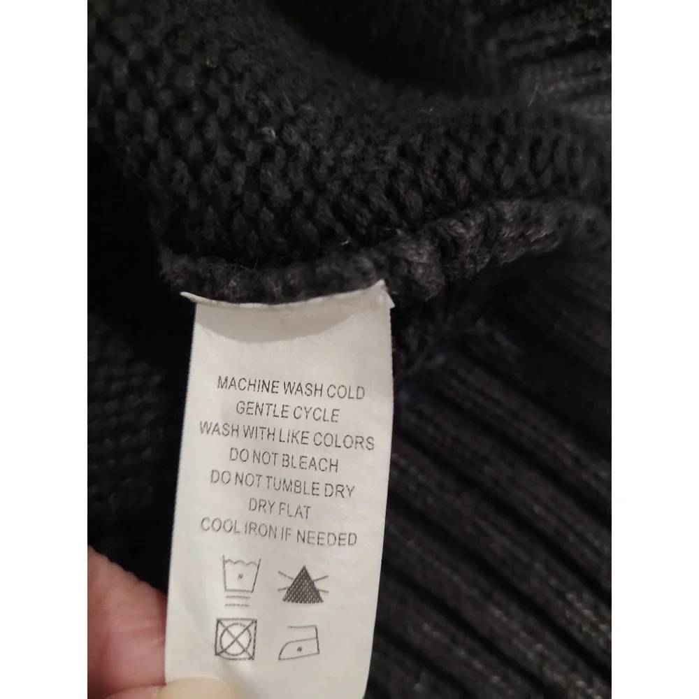 Carbon 2 Cobalt Gray 1/4 zip pullover‎ textured knit sweater Men SZ XL office